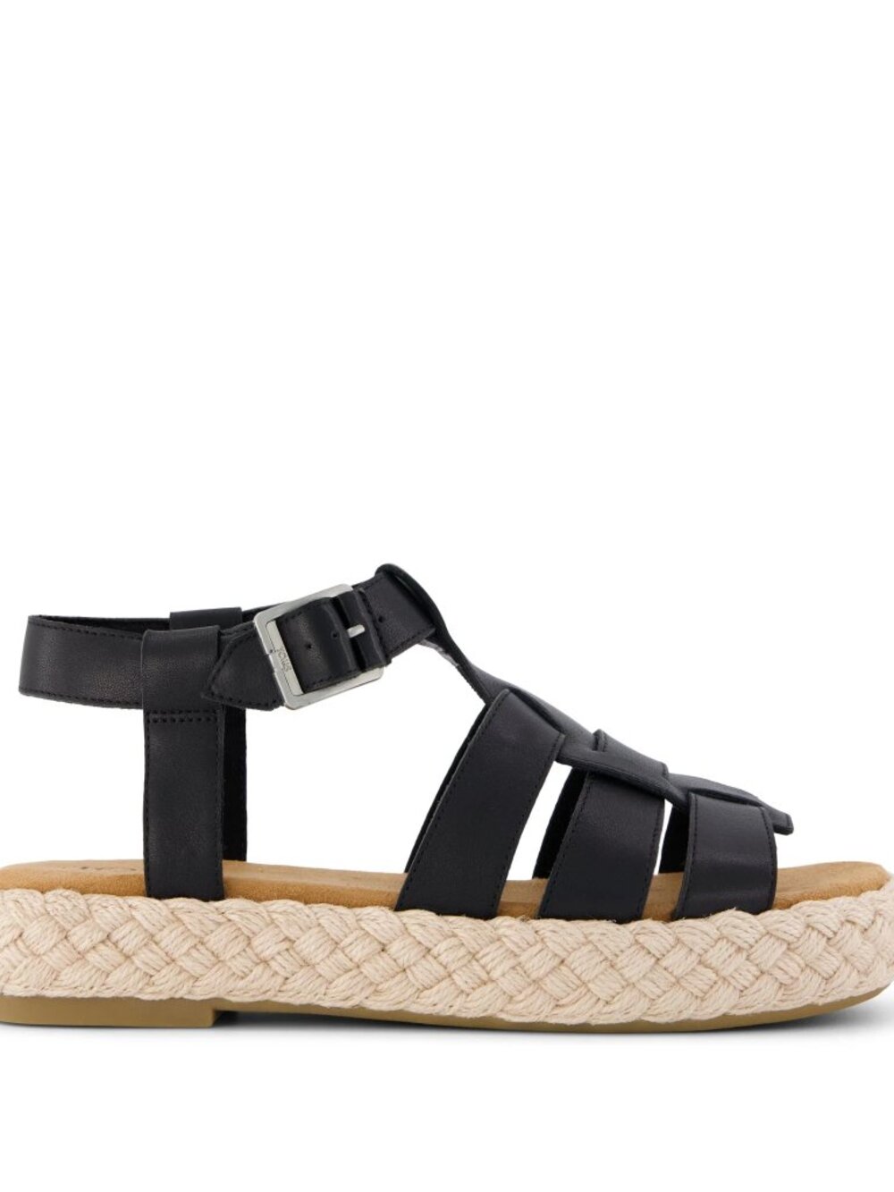 Womens Jac Fisherman Sandal Black Leather size 6.5 NEVER WORN
